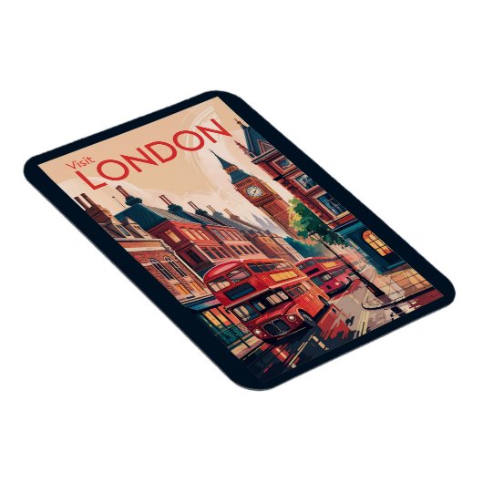 Londen Engeland Travel Art Vintage Magneet (Rechterzijde)