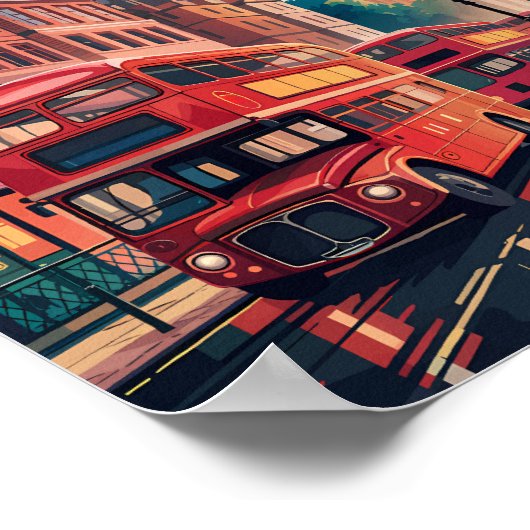 Londen Engeland Travel Art Vintage Poster (Hoek)