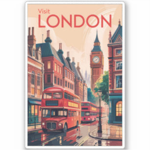 Londen Engeland Travel Art Vintage Sticker