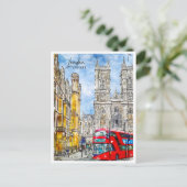 Londen Engeland Travel Place Waterverf Briefkaart (Staand voorkant)