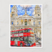 Londen Engeland Travel Place Waterverf Briefkaart (Voorkant)