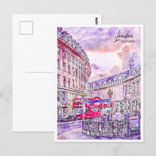 Londen Engeland Travel Place Waterverf Briefkaart