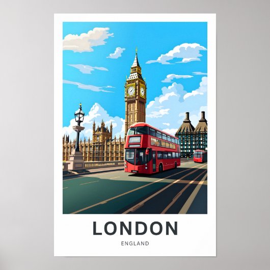 Londen Engeland Travel Print (Voorkant)