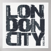 Londen, Engeland Typografie Poster (Voorkant)