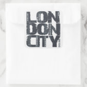 Londen, Engeland Typografie Vierkante Sticker (Tas)