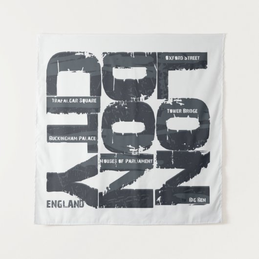 Londen, Engeland Typografie Wandkleed (Voorkant (horizontaal))