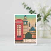 Londen Engeland UK Art Vintage Travel Illustration Briefkaart (Staand voorkant)