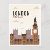 Londen Engeland UK Art Vintage Travel Illustration Briefkaart (Voorkant)