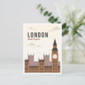 Londen Engeland UK Art Vintage Travel Illustration Briefkaart (Staand voorkant)