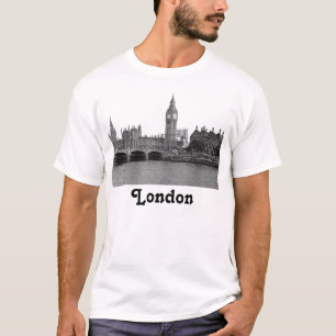 Londen Engeland UK Silhouet Geëtst T-shirt