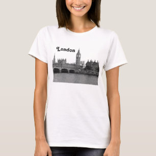 Londen Engeland UK Silhouet Geëtst T-shirt