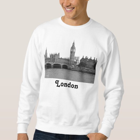 Londen Engeland UK Silhouet Geëtst Trui (Voorkant)