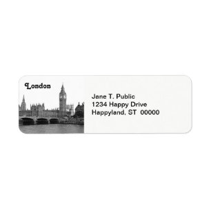 Londen Engeland UK Silhouet Gegraveerd Etiket