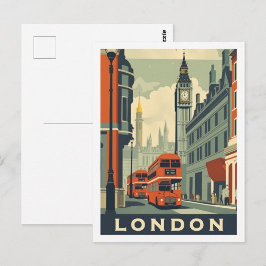 Londen Engeland Verenigd Koninkrijk Beroemde reisp Briefkaart (Voorkant / Achterkant)