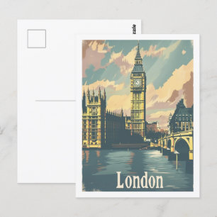 Londen Engeland Verenigd Koninkrijk Beroemde Vinta Briefkaart