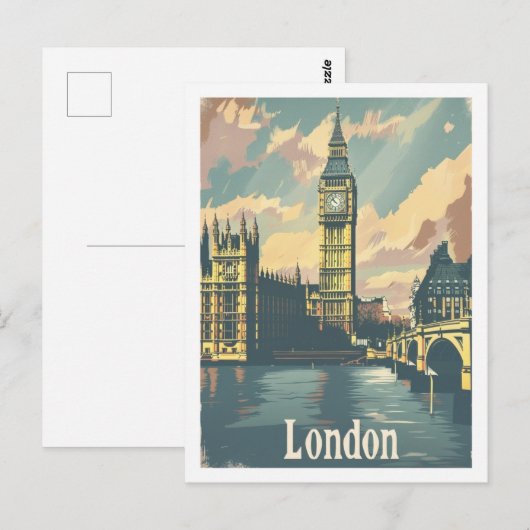 Londen Engeland Verenigd Koninkrijk Beroemde Vinta Briefkaart (Voorkant / Achterkant)