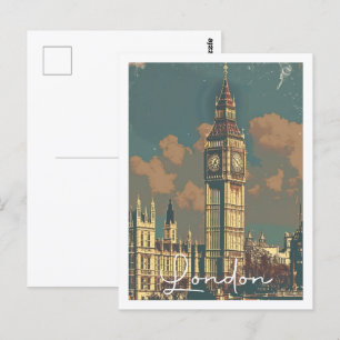 Londen Engeland Verenigd Koninkrijk Beroemde Vinta Briefkaart