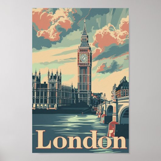 Londen Engeland Verenigd Koninkrijk Beroemde Vinta Poster (Voorkant)