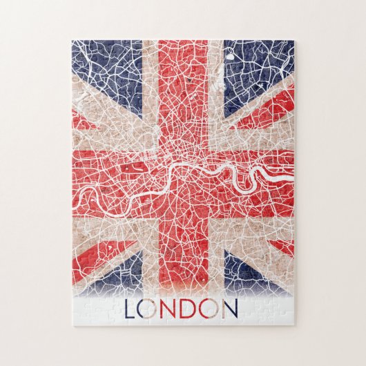 Londen Engeland Verenigd Koninkrijk - Flag City Ma Legpuzzel (Verticaal)
