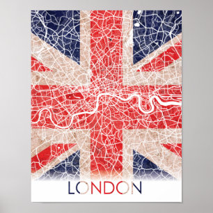 Londen Engeland Verenigd Koninkrijk - Flag City Ma Poster