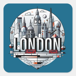 Londen Engeland Verenigd Koninkrijk Vierkante Sticker