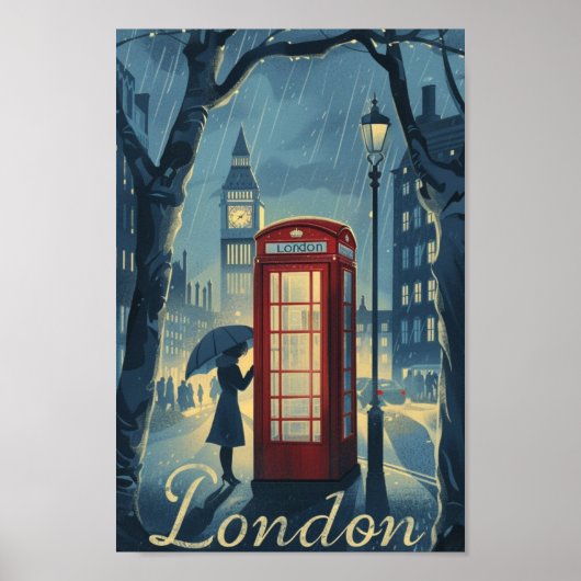 Londen Engeland Verenigd Koninkrijk Vintage Famous Poster (Voorkant)