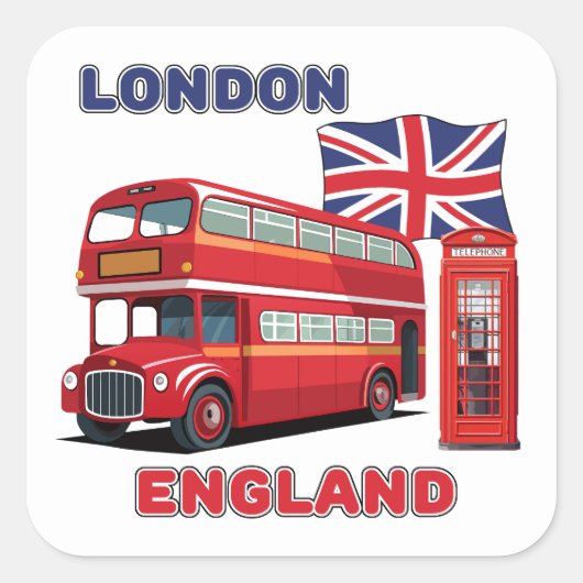 Londen Engeland Vierkante Sticker (Voorkant)