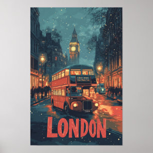 Londen Engeland Vintage Illustratie Reizen Poster