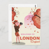 Londen, Engeland Vintage-poster Briefkaart (Voorkant / Achterkant)