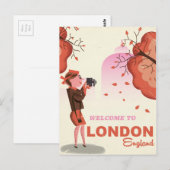 Londen, Engeland Vintage reisposter Briefkaart (Voorkant / Achterkant)