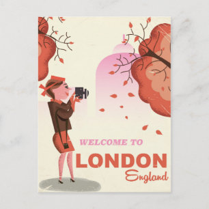 Londen, Engeland Vintage reisposter Briefkaart