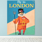 Londen,Engeland vintage reisposter Canvas Afdruk (Insitu (Houten vloer))