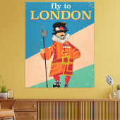 Londen,Engeland vintage reisposter Canvas Afdruk (Insitu (Woonkamer))