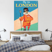 Londen,Engeland vintage reisposter Canvas Afdruk (Insitu (Slaapkamer))