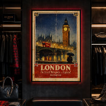 Londen Engeland Vintage Reisposter – Retro Wanddec