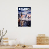 Londen Engeland Vintage Reizen Poster (Keuken)
