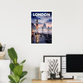 Londen Engeland Vintage Reizen Poster (Thuiskantoor)