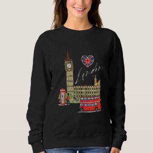 Londen Engeland Vintage Retro Souvenir Reis Liefde Trui