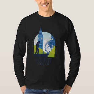 Londen Engeland VK Stads Silhouet Overzicht T-shirt