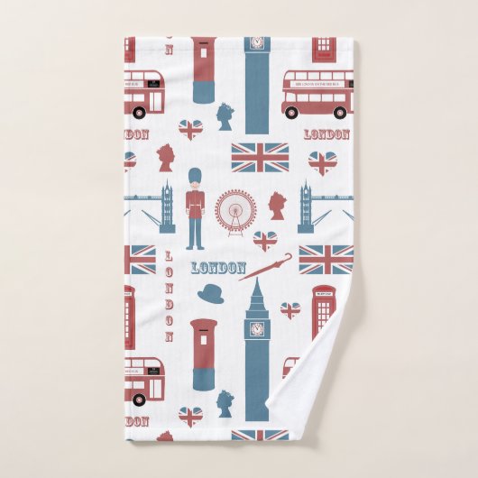 Londen Engeland Vlag, Dubbele Decker Bus, Big Ben Bad Handdoek (Handdoek)
