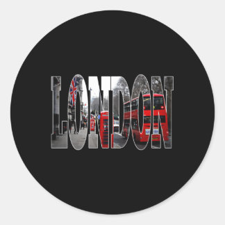 Londen Engeland Vlag Phonebooth Dubbeldekker Bus Ronde Sticker