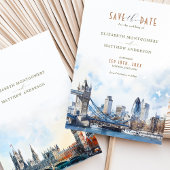 Londen Engeland Waterverf Save the Date Wedding Kaart