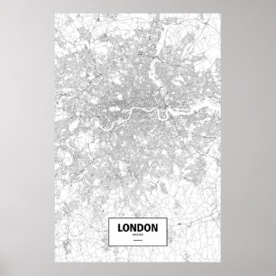 Londen, Engeland (zwart op wit) Poster