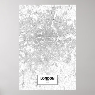 Londen, Engeland (zwart op wit) Poster