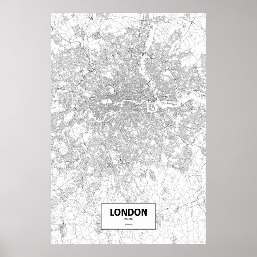 Londen, Engeland (zwart op wit) Poster (Voorkant)