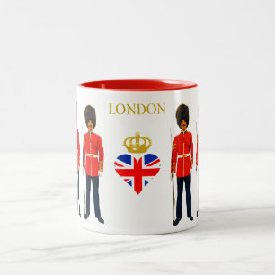 Londen, England Crown Heart & Beefeaters Tweekleurige Koffiemok