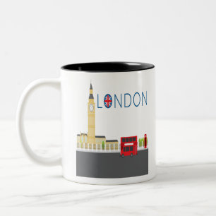 Londen-england-uk-reisweg-europa-big ben-city tweekleurige koffiemok