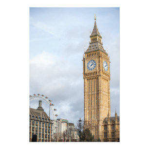 Londen Eye en de Big Ben Foto Afdruk
