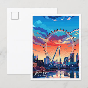 Londen Eye Engeland Reizen  illustratie Briefkaart