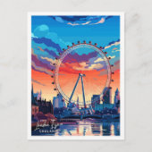 Londen Eye Engeland Reizen  illustratie Briefkaart (Voorkant)